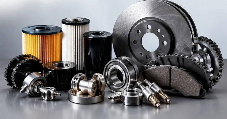 Filters, brake disc, gears and bearings